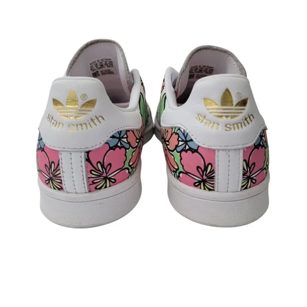 Adidas Originals Stan Smith Floral Leather Sneakers Women's Sz 6.5 GV7896 - Picture 3 of 11